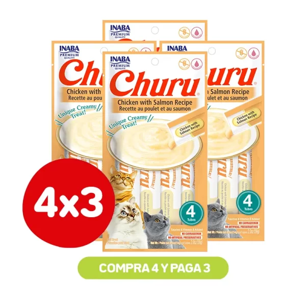 Pack 4X3 Churu Chicken With Salmon 56 Gr