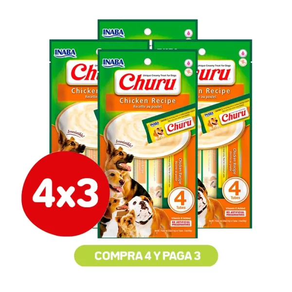 Pack 4X3 Churu Dog Pollo 4 P