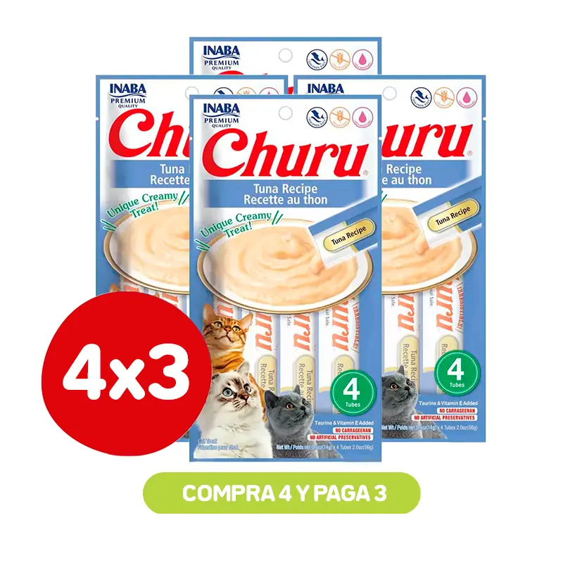 PACK 4X3 CHURU TUNA 56 GR Pack 4X3 Churu Tuna 56 Gr