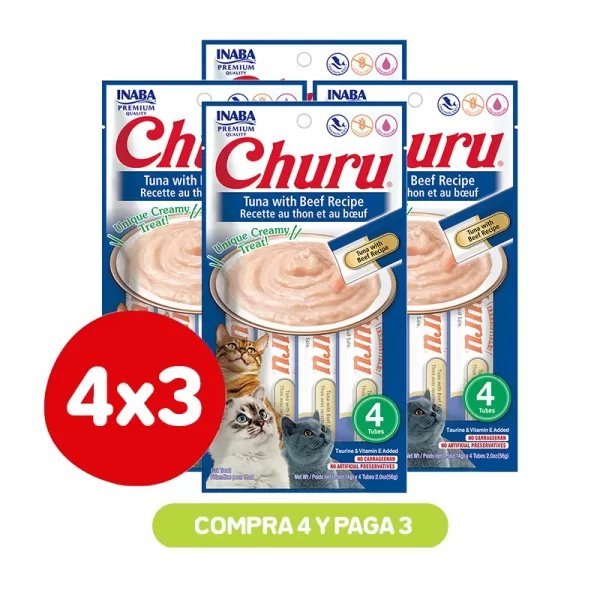 Pack 4X3 Churu Tuna With Beef 56 Gr