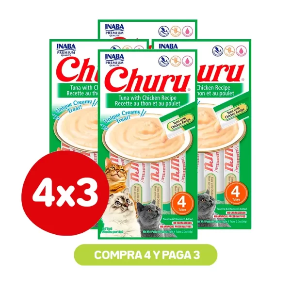 Pack 4X3 Churu Tuna With Chicken 56 Gr