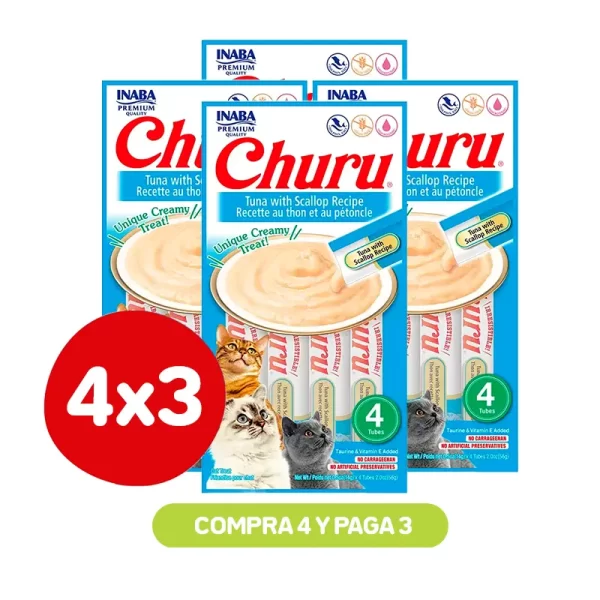 Pack 4X3 Churu Tuna With Scallop 56 Gr