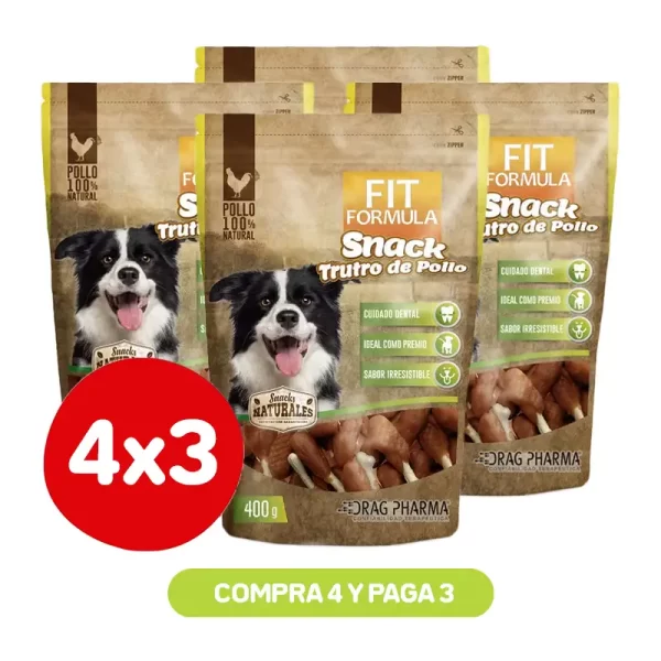 Pack 4X3 Fit Formula Trutro Pollo Deshidratado 400Gr