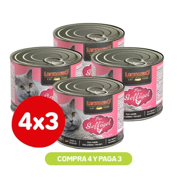 Pack 4X3 Leonardo Lata Ave 200 Gr