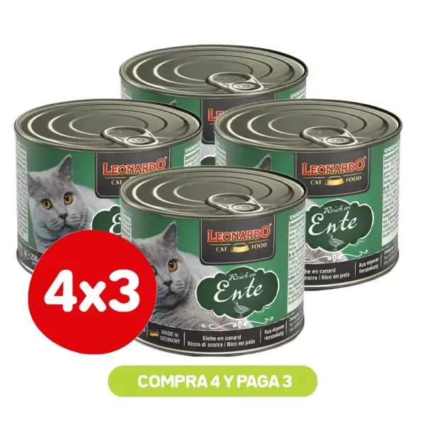 Pack 4X3 Leonardo Lata Pato 200 Gr