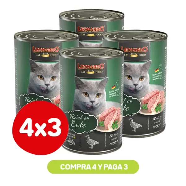 Pack 4X3 Leonardo Lata Pato 400 Gr