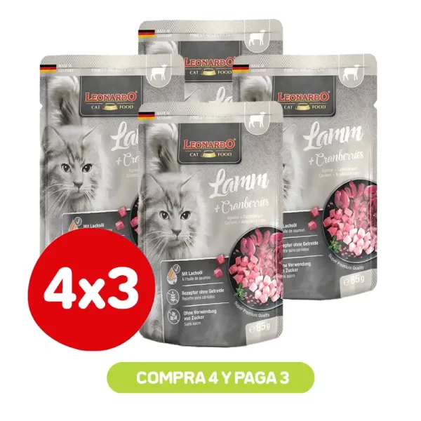 Pack 4X3 Leonardo Pouch Cordero Y Arandano 85 Gr