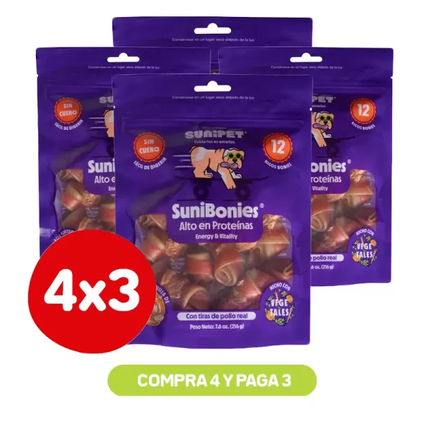 Pack 4X3 Suni Bonies Energy & Vitality 216 Gr