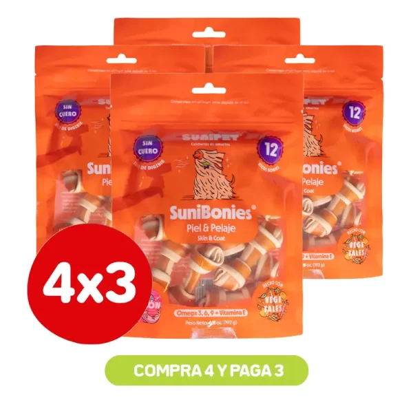 Pack 4X3 Suni Bonies Skin & Coat 192 Gr
