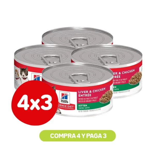 Pack 4X3 Hills Lata Kitten 156 Gr