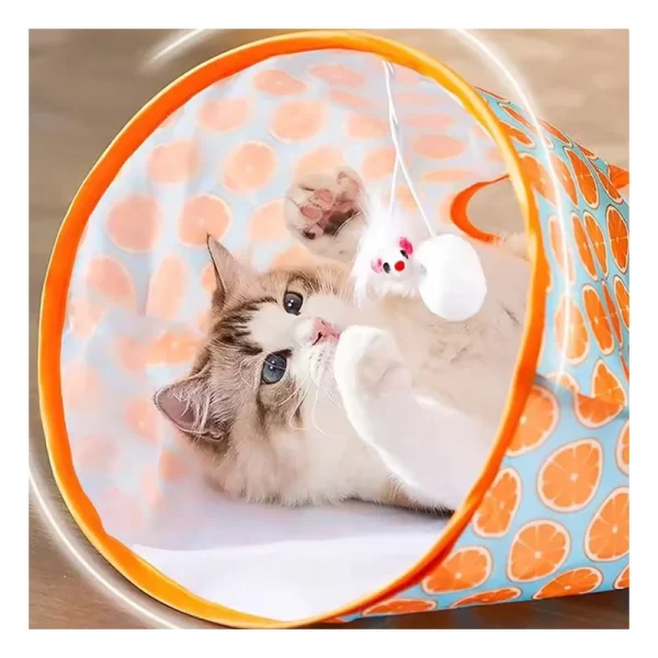 Túnel Pequeño Para Gato Diseño Naranjitas 