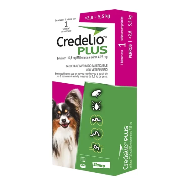 Credelio Plus Perro 112 Mg 2.8 a 5.5 Kg x 1 Tableta