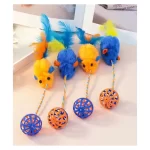 Juguete Para Gato Ratoncito Cascabel Colita De Plumas 