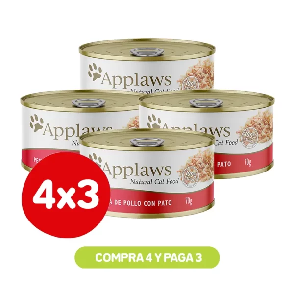 Applaws Lata Gato Pechuga de Pollo Pato con Caldito 70 Gr