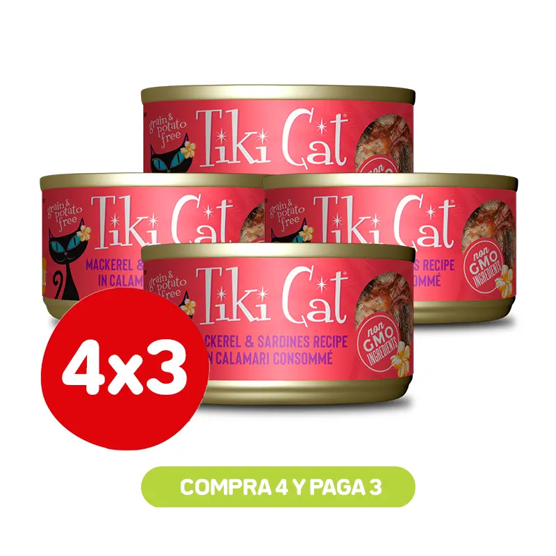 Pack 4x3 Tiki Cat Makaha Grill Mackerel Sardine Wet Food 80 Gr Pack 4x3 Tiki Cat Makaha Grill Mackerel Sardine Wet Food 80 Gr