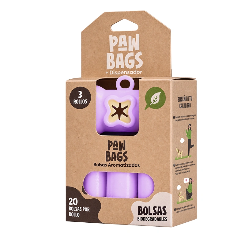 Paw Bags Lavanda Con Dispensador - 60 Unid
