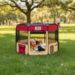 Corral Plegable Para Mascotas Rojo