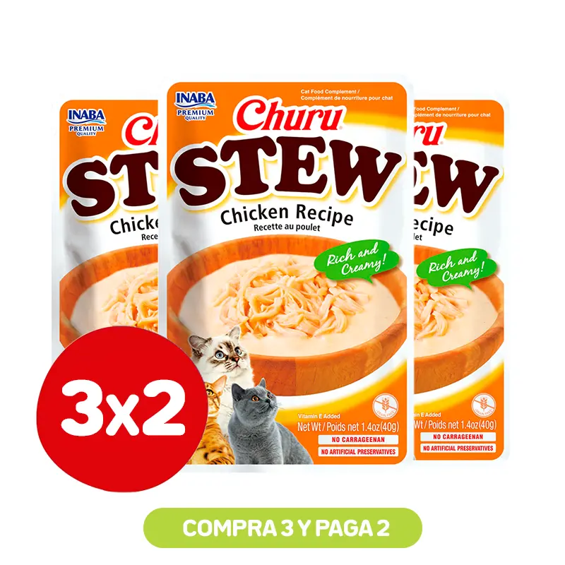 Pack 3X2 Churu Stew Chicken 40 Gr Pack 3X2 Churu Stew Chicken 40 Gr