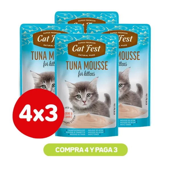 Pack 4X3 Cat Fest Mousse De Atún 70 Gr