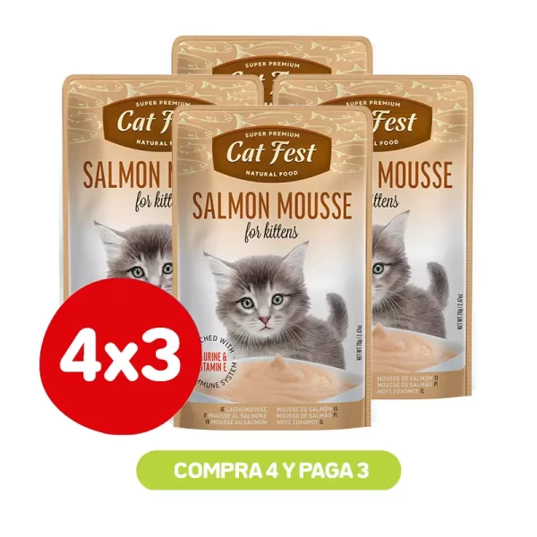 Pack 4X3 Cat Fest Mousse De Salmón 70 Gr