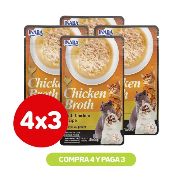 Pack 4X3 Churu Broth Chicken Recipe 50 Gr