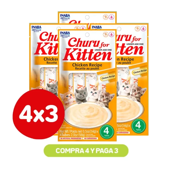 Pack 4X3 Churu Kitten Chicken Recipe