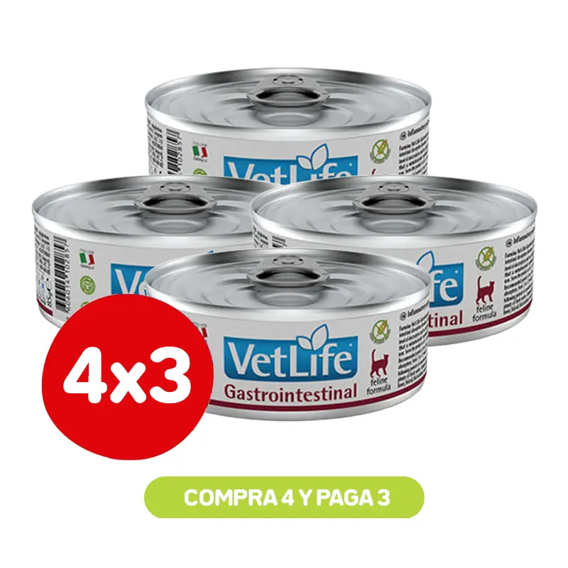 PACK 4X3 LABYES VETLIFE WF CAT GASTROINTESTINAL 85 GR Pack 4X3 Labyes Vetlife Wf Cat Gastrointestinal 85 Gr