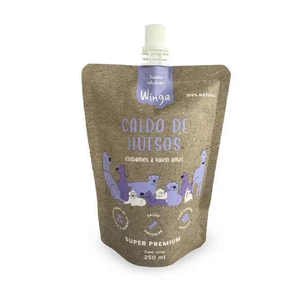 Winga Pouch Caldo de Huesos Perro 250 ml