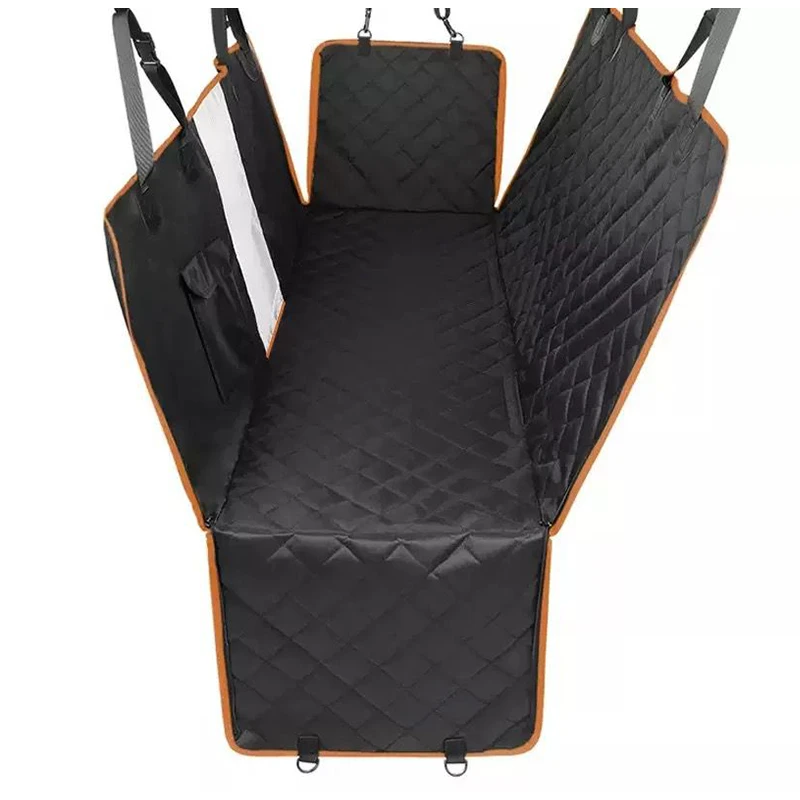 Cubre Asiento Con Malla Acolchado Negro Con Naranjo