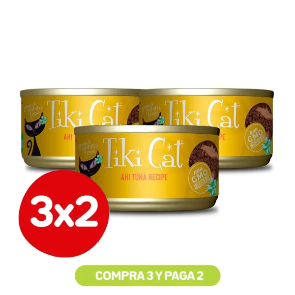 Pack 3X2 Tiki Cat Hawaiian Grill Ahi Tuna Wet Food 80 Gr