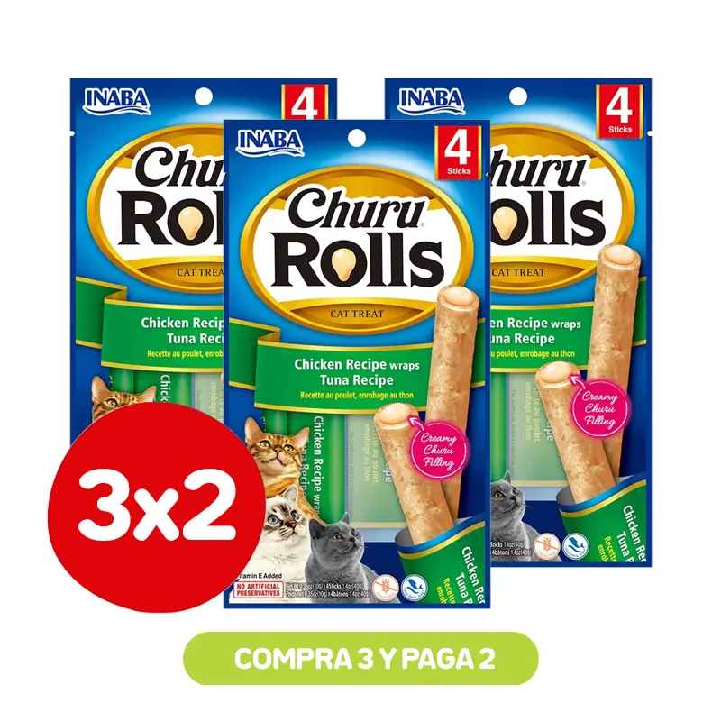 Pack 3X2 Churu Rolls Chicken Wraps Tuna Pack 3X2 Churu Rolls Chicken Wraps Tuna