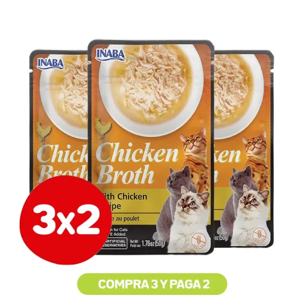 Pack 3x2 Churu Broth Chicken Recipe 50 Gr
