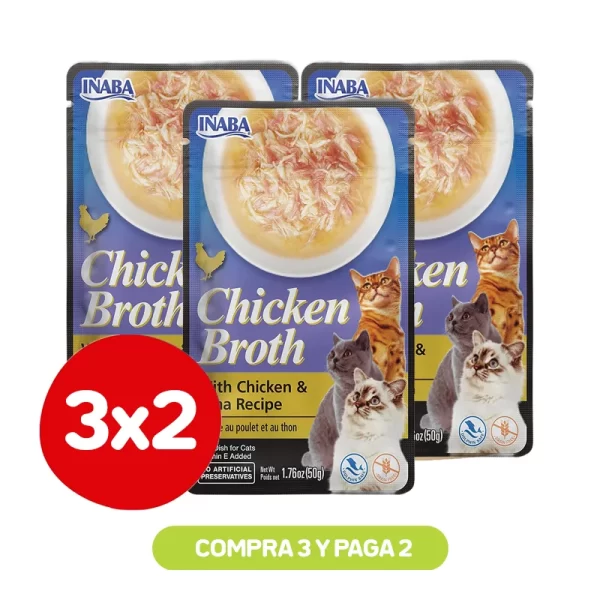 Pack 3x2 Churu Broth Chicken Tuna Recipe 50 Gr