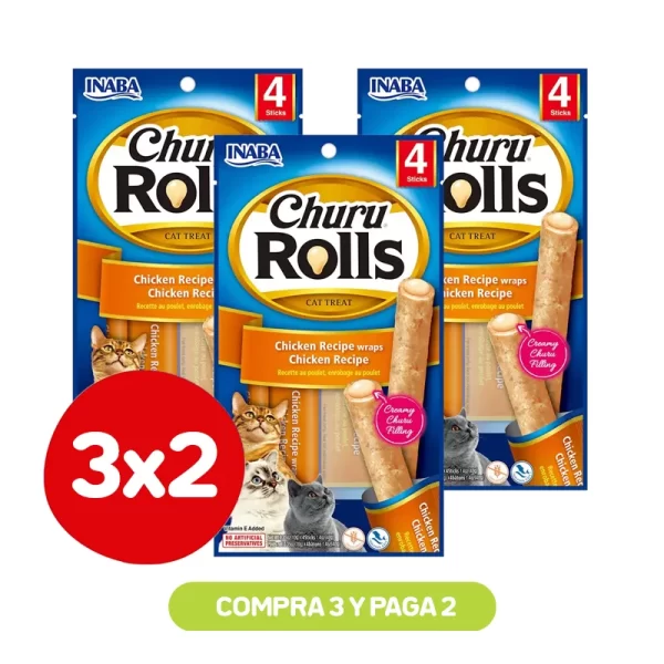 Pack 3x2 Churu Rolls Chicken Wraps