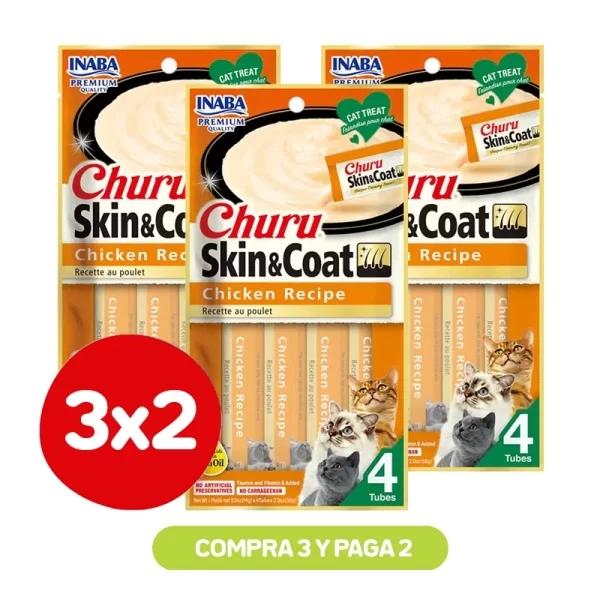Pack 3x2 Churu Skin Coat Chicken