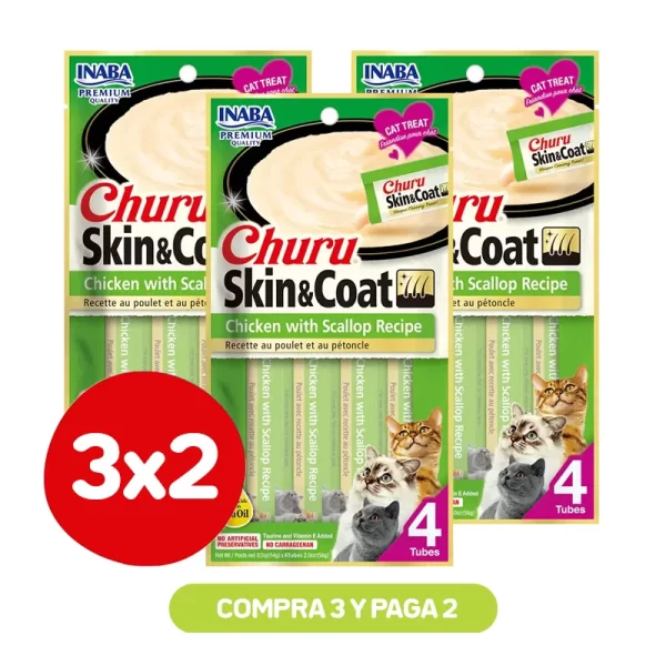 Pack 3x2 Churu Skin Coat Chicken With Scallop