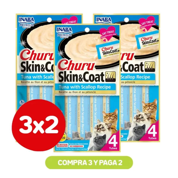 Pack 3x2 Churu Skin Coat Tuna With Scallop