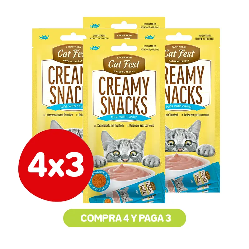 Pack 4X3 Cat Fest Caviar Atún 40 Gr Pack 4X3 Cat Fest Caviar Atún 40 Gr