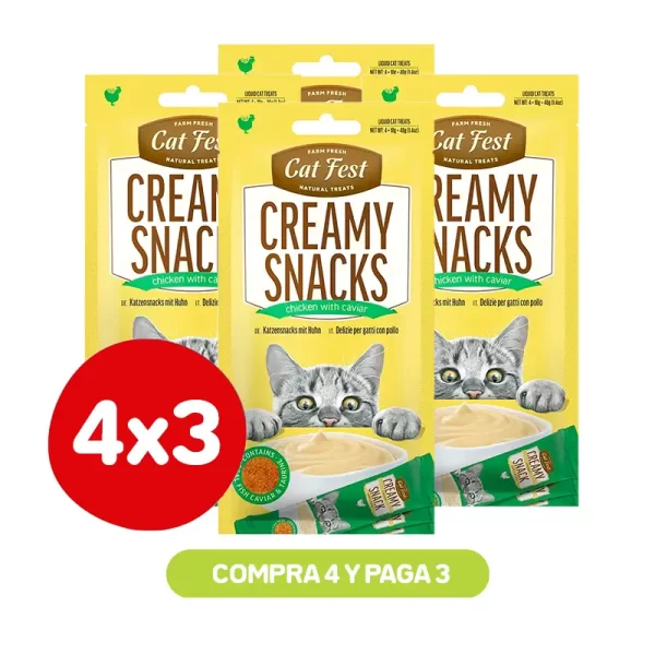 Pack 4X3 Cat Fest Caviar Pollo 40 Gr