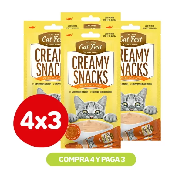 Pack 4X3 Cat Fest Caviar Salmon 40 Gr