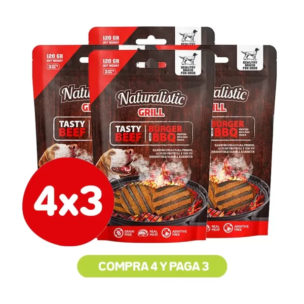 Pack 4x3 Naturalistic Beef Burger BBQ 120 Gr