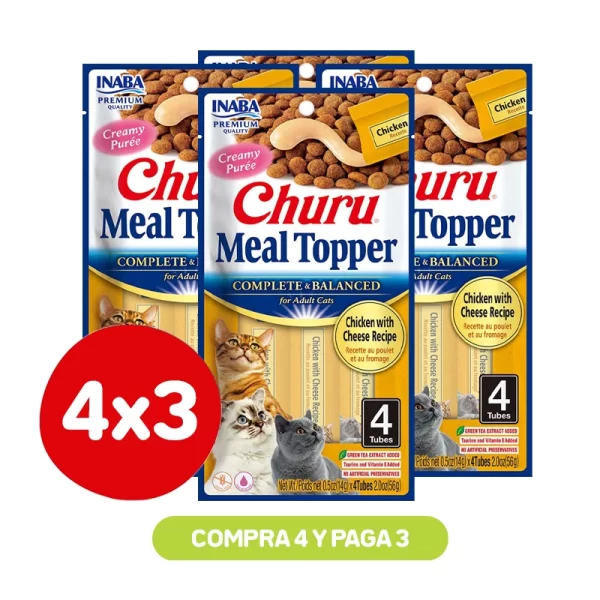 Pack 4X3 Churu Meal Topper Chicken Cheese 56 Gr