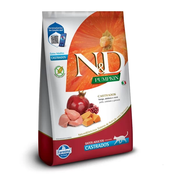 N&D Felino Calabaza Adulto Castrado Pollo