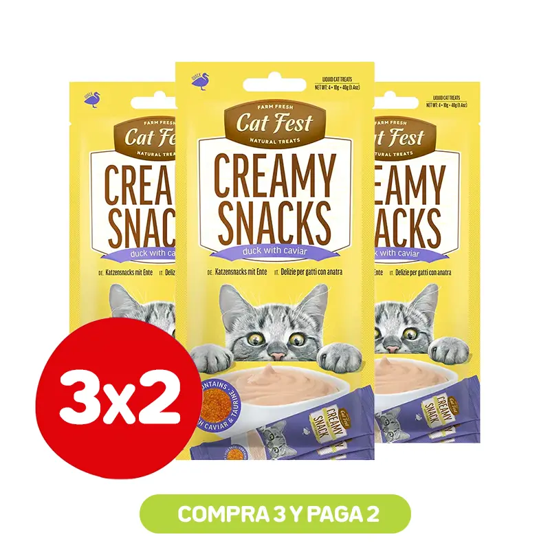 Pack 3x2 Cat Fest Caviar Pato 40 Gr Pack 3x2 Cat Fest Caviar Pato 40 Gr