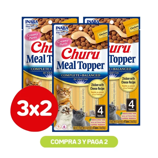 Pack 3x2 Churu Meal Topper Chicken Cheese 56 Gr