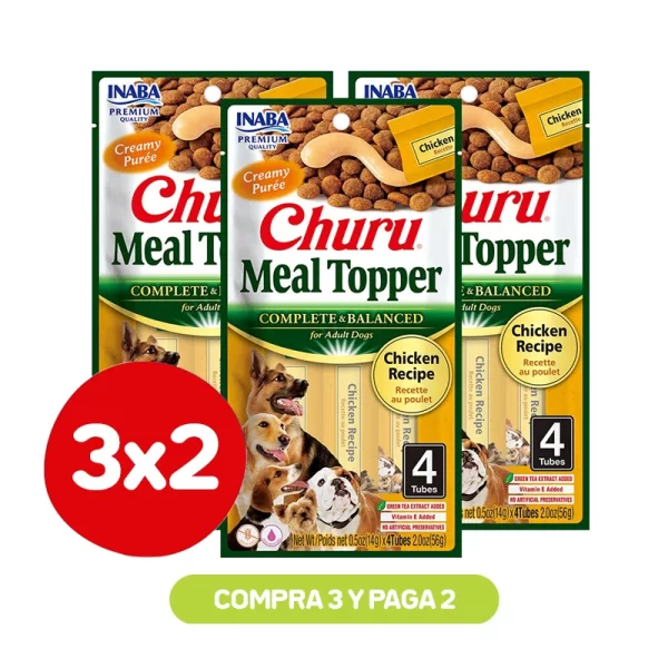 Pack 3x2 Churu Meal Topper Dog Chicken 56 Gr