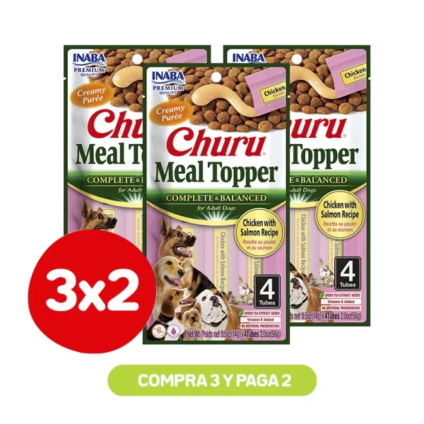 Pack 3x2 Churu Meal Topper Dog Chicken Salmon 56 Gr