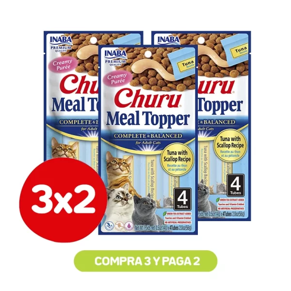 Pack 3x2 Churu Meal Topper Tuna Scallop 56 Gr