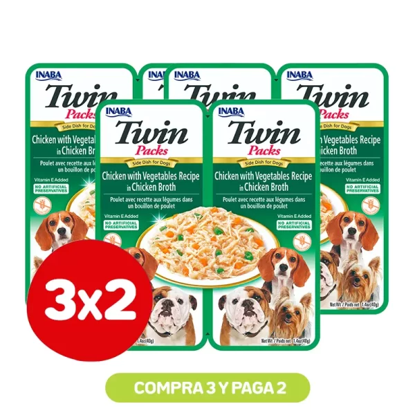 Pack 3x2 Twins Packs Chicken with Vegetables Recipe Perro