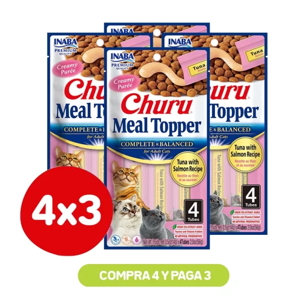 Pack 4x3 Churu Meal Topper Tuna Salmon 56 Gr